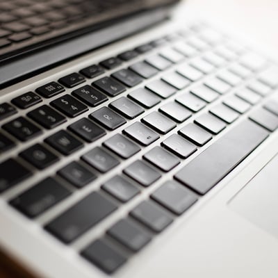 Photo of a laptop keyboard.