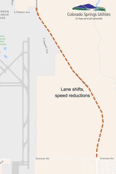 Lane shifts, speed reductions